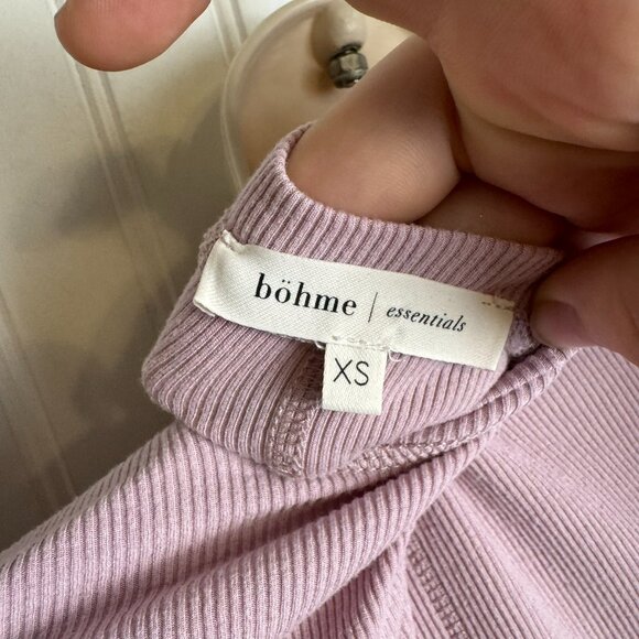 Bohme Pink Ribbed Snap Front Henley Long Sleeve J5 - Picture 5 of 6
